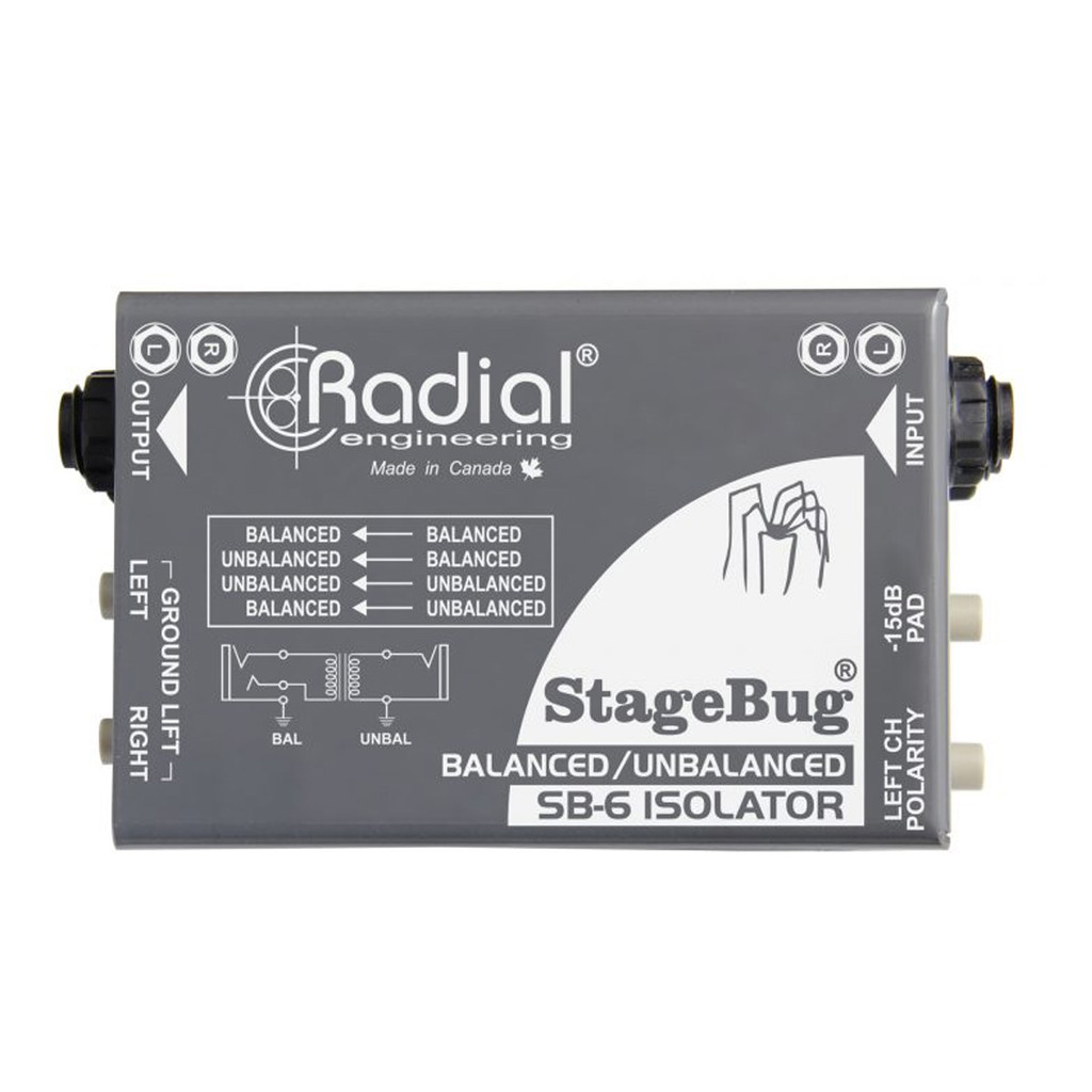 Radial Engineering StageBug SB-6 Two Channel Passive Stereo Audio Isolator DI