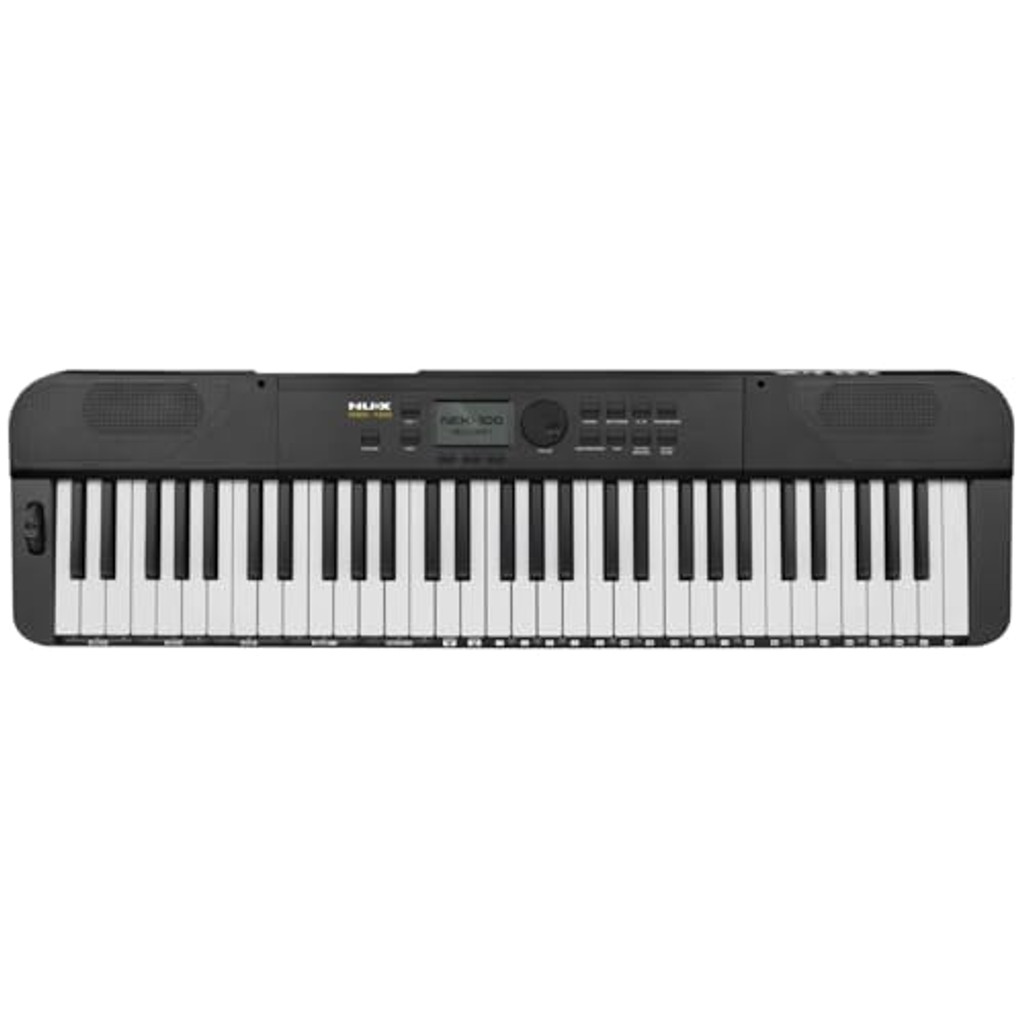 NUX NEK-100 Digital Keyboard Piano 61 Keys with Touch Response Rechargeable Battery and Bluetooth Connection - Black