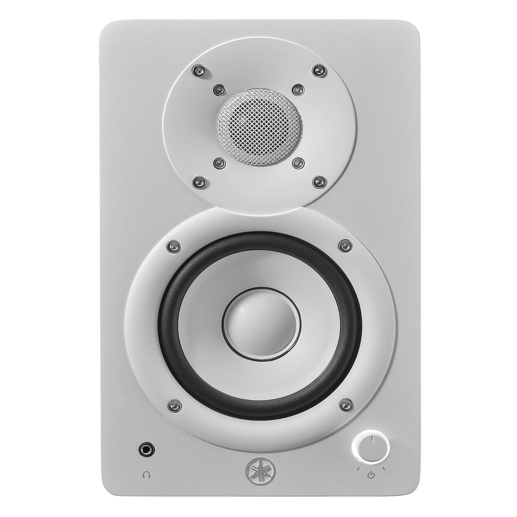 Yamaha HS4 4.5" Two Way Bass Refiex Powered Studio Monitors Pair In White with Room Control and High Trim Response Controls