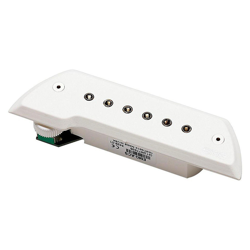 EMG ACS Acoustic Guitar Soundhole Pickup with Onboard Preamp - White