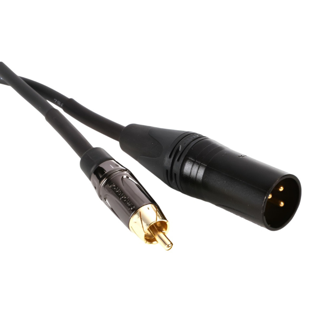 Mogami Gold XLRM RCA 12 Unbalanced Audio Adapter Cable  RCA Male Plug to XLR Male Gold Contacts Straight Connectors 12 Feet with Lifetime Warranty