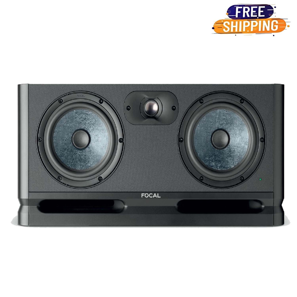 Focal Professional Alpha Twin Evo Active 2.5 Channel Studio Monitors with 25 mm Aluminum Tweeter and 16.5 cm Slatefiber Woofers- Black