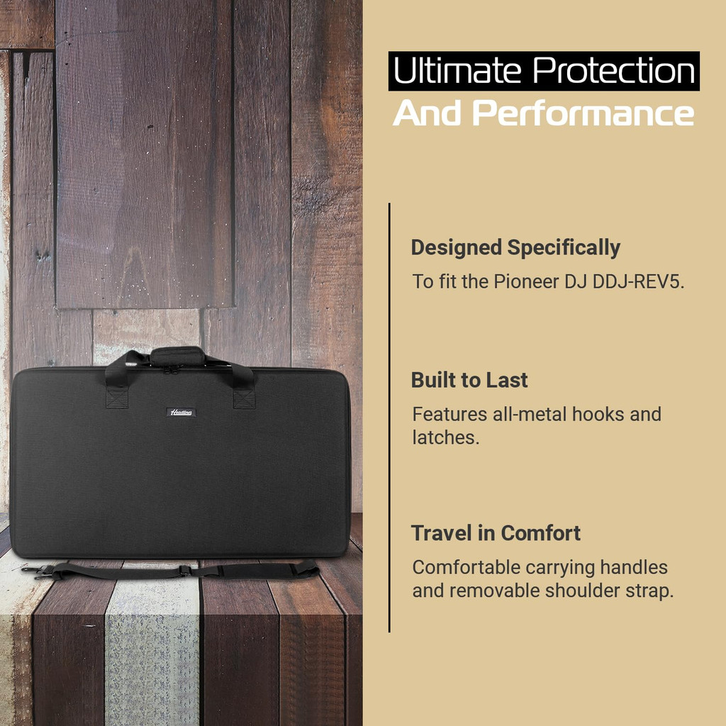 Headliner Pro-Fit Case for DDJ-REV5 with Lightweight Molded EVA Exterior Shell and Water-resistant Polyester Lining