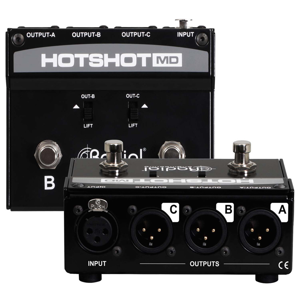 Radial HotShot MD Dynamic Microphone Switcher with Noise free Switching and Ground Lifts