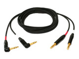 Mogami GOLD KEY SB-10R 10 Foot Balanced Stereo Keyboard Instrument Cable, 1/4" TRS Male Plugs, Gold Contacts, Dual Right Angle to Dual Straight Connectors