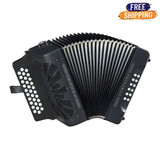Hohner COEB Compadre 3-Row Diatonic Buttoned Accordion in the Key of E in Black Hohner COEB Compadre 3-Row Diatonic Buttoned Accordion in the Key of E in Black