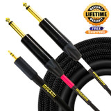 Mogami Gold 3.5-2Ts-10 Stereo Audio Y-Adapter Cable 3.5Mm Trs Plug To Dual 1/4" Ts Plugs, Gold Contacts Straight Connectors - 10 Feet With Lifetime Warranty Mogami Gold 3.5-2Ts-10 Stereo Audio Y-Adapter Cable 3.5Mm Trs Plug To Dual 1/4" Ts Plugs, Gold Contacts Straight Connectors - 10 Feet With Lifetime Warranty