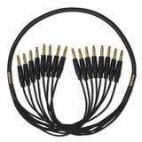 Mogami Gold 8 Trs-Trs-20 Audio Snake Cable 8 Channel Fan-Out Balanced 1/4" Trs Male Plugs, Gold Contacts Straight Connectors - 20 Feet With Lifetime Warranty