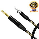 Mogami Gold Bpse Ts-30 Belt Pack Instrument Cable For Wireless Instrument Systems 1/4" Ts Male Plug To 3.5Mm Locking Trs Male Plug Straight Connectors - 30 Inch With Lifetime Warranty