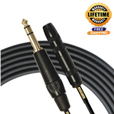 Mogami Gold Ext-25 Balanced Line Headphone Extension Cable 1/4" Trs Inline Female Jack To 1/4" Trs Male Plug Gold Contacts Straight Connectors - 25 Foot With Lifetime Warranty