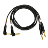 Mogami Gold Key S-06R Unbalanced Stereo Keyboard Instrument Cable 1/4" Ts Male Plugs Gold Contacts Dual Right Angle To Dual Straight Connectors - 6 Feet With Lifetime Warranty