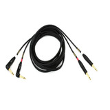 Mogami Gold Key SB-15R Balanced Stereo Keyboard Instrument Cable 1/4" TRS Male Plugs Gold Contacts Dual Right Angle to Dual Straight Connectors - 15 Feet with Lifetime Warranty