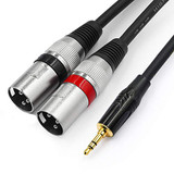 Senor Cable 3.5mm to Dual XLR Stereo Cable 1/8 inch Mini Jack to 2 XLR Male Y Splitter Adapter Cord- 10 FT
