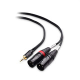 Senor Cable 3.5mm 1/8 Inch TRS to 2 XLR Cable, Male to Male Aux to Dual XLR Breakout Cable - 10 Feet