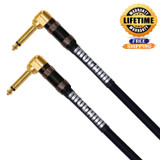 Mogami Platinum Guitar-01Rr Pedal Effects Instrument Cable 1/4" Ts Male Plugs Gold Contacts Right Angle Connectors - 11 Inch With Lifetime Warranty