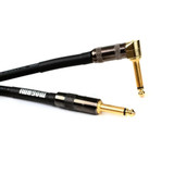 Mogami Platinum Guitar-03R Instrument Cable 1/4" Ts Male Plugs Gold Contacts Right Angle And Straight Connectors With Copper Core Plugs By G&H And Conductive Pvc Wrap - 3 Feet With Lifetime Warranty