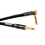 Mogami Platinum Guitar-30R Instrument Cable 1/4" Ts Male Plugs Gold Contacts Right Angle And Straight Connectors With Copper Core Plugs By G&H And Conductive Pvc Wrap - 30 Feet With Lifetime Warranty