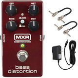 MXR M85 Bass Distortion Pedal Bundle with 2 MXR Patch Cables and 9V Power Supply