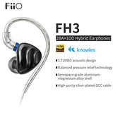 Fiio Fh3 Headphones Wired Earbuds High Resolution Bass Sound In-Ear Hifi Earphones