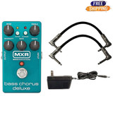 Dunlop Mxr M83 Bass Chorus Deluxe Guitar Pedal With 9V Ac 1000Ma Power Supply And 2 Senor R-Angle Patch Cable