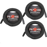 Pig Hog Phm25 High Performance 8Mm Xlr Microphone Cable 25 Feet (Pack Of 3)