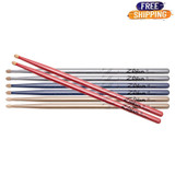 Zildjian Chroma 4 for 3 Drumstick Value Pack - 5A Assorted Colors Zildjian Chroma 4 for 3 Drumstick Value Pack - 5A Assorted Colors