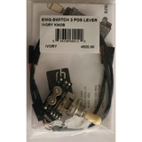 EMG 289 Solderless Toggle Switch with Cables 3 Position Lever Ivory Knob
