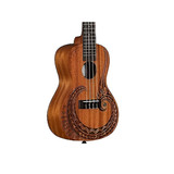 Kala Courage 4 Strings Mahogany Tenor Ukulele with Laser etched Traditional Maori Artwork Included Bag