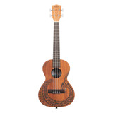 Kala Courage 4 Strings Mahogany Tenor Ukulele with Laser etched Traditional Maori Artwork Included Bag