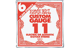 Ernie Ball Plain Steel Electric or Acoustic Guitar Strings .011 Pack of 6