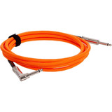 Ernie Ball Braided Instrument Cable Straight Angle 10 Feet Length in Neon Orange P06079 - Pack of 2