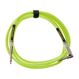Ernie Ball Braided Instrument Cable Straight Angle 10 Feet Length in Neon Yellow P06080 - Pack of 2