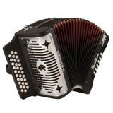 Hohner Panther G, C, F Key Combination Diatonic Accordion in Black Bundle with Gig Bag