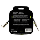Ernie Ball Flex Instrument Cable Straight/Angle - Pack of 2 with Zorro Polishing Cloth in Green - 10 Feet