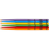 Zildjian Crayola Kids Drumsticks Set (6 Pack) with Pad - Multicolored