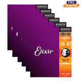 Elixir Phosphor Bronze Nanoweb 16002 Extra Light 10-47 Acoustic Guitar Strings with Bonus Elixir Polishing Cloth Bright Smooth Purple - Set of 6 Elixir Phosphor Bronze Nanoweb 16002 Extra Light 10-47 Acoustic Guitar Strings with Bonus Elixir Polishing Cloth Bright Smooth Purple - Set of 6