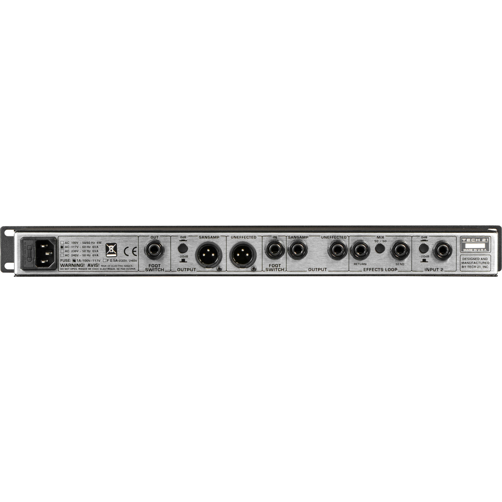 TECH21 SansAmp Model RBI ベースエフェクター 1U Tech 21 Rbi Sansamp 1U Rackmount Bass Preamp Guitar Amplifier With