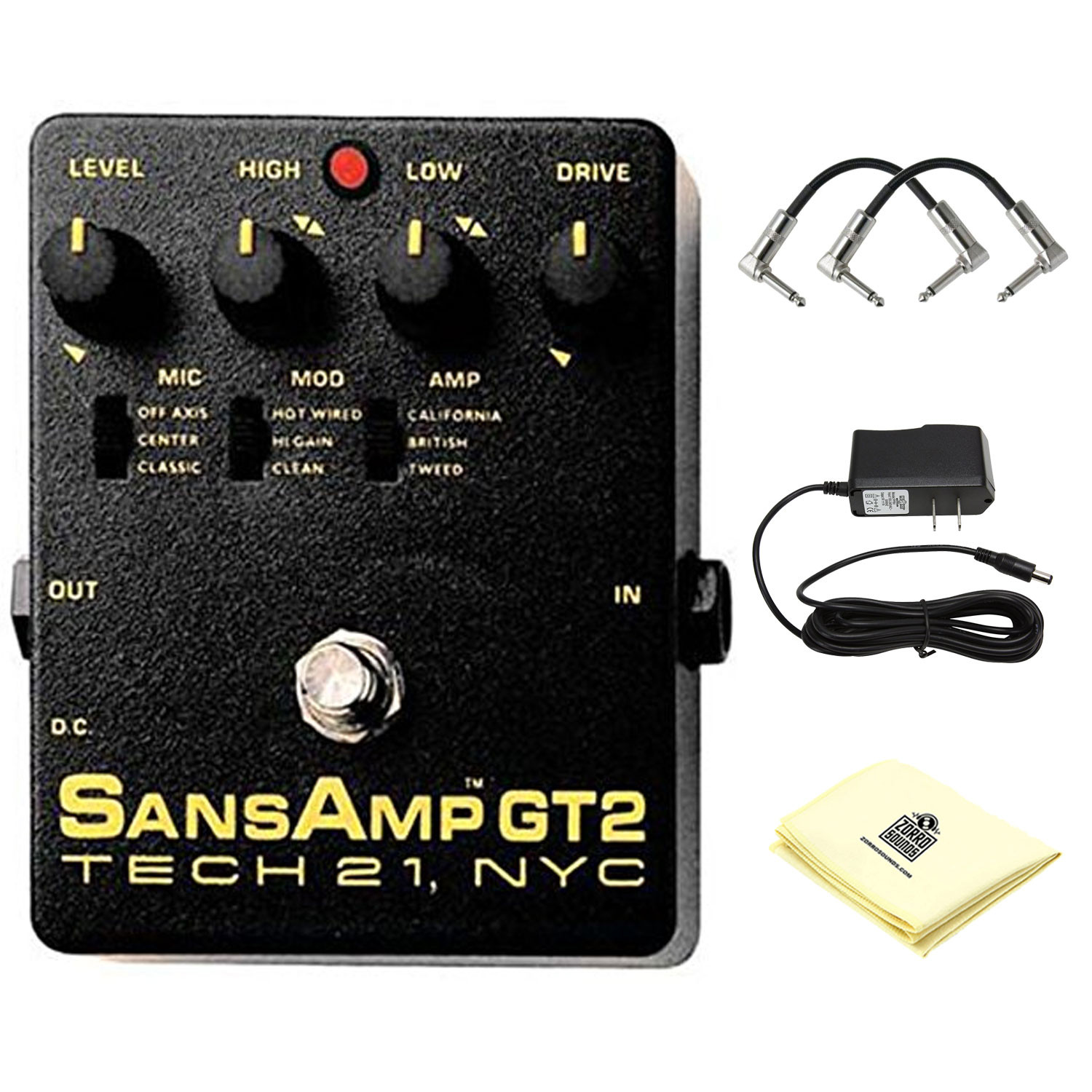 TECH21 Sansamp GT2 マルチディストーション Tech 21 Gt2 Sansamp Tube Amp Emulator Multi Effects Pedal With
