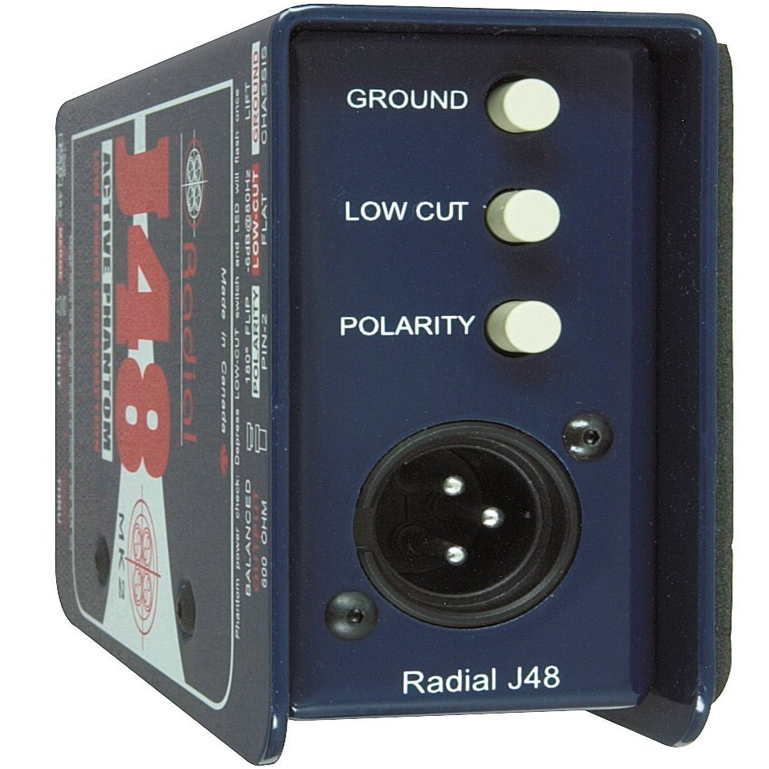 Radial J48 Active 48V Phantom Power Active Direct Box With 80Hz 