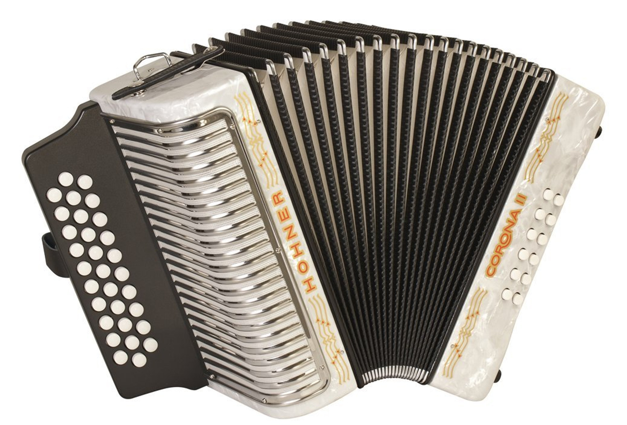 in　Key　Sounds　Corona　3500FW　with　of　Accordion　43-Key　Hohner　the　F　Zorro　II　Finish　Button　White