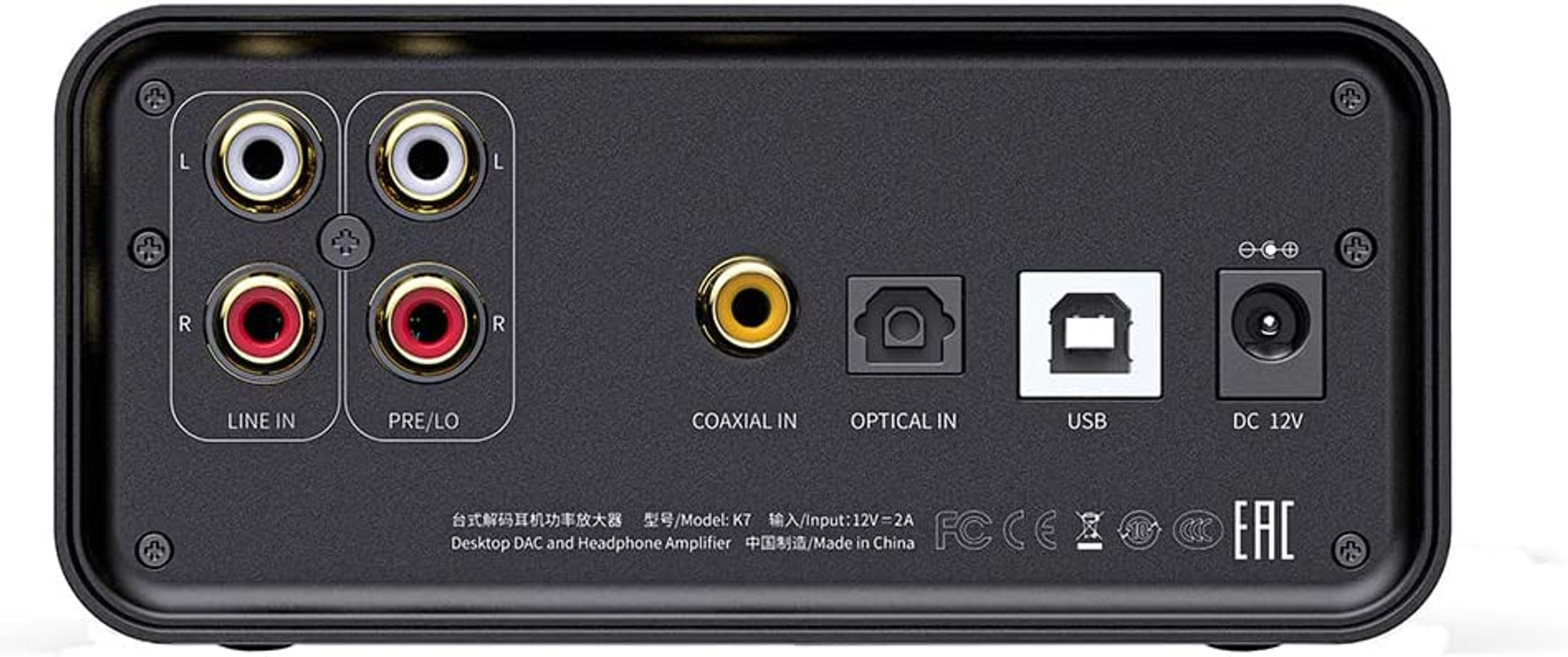 FiiO K7 Full Balanced HiFi DAC Headphone Amplifier AK4493S*2, XMOS XU208  PCM384kHz DSD256,USB/Optical/Coaxial/RCA Inputs, 6.35mm/4.4mm Output