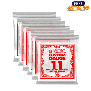 Ernie Ball Plain Steel Electric or Acoustic Guitar Strings .011