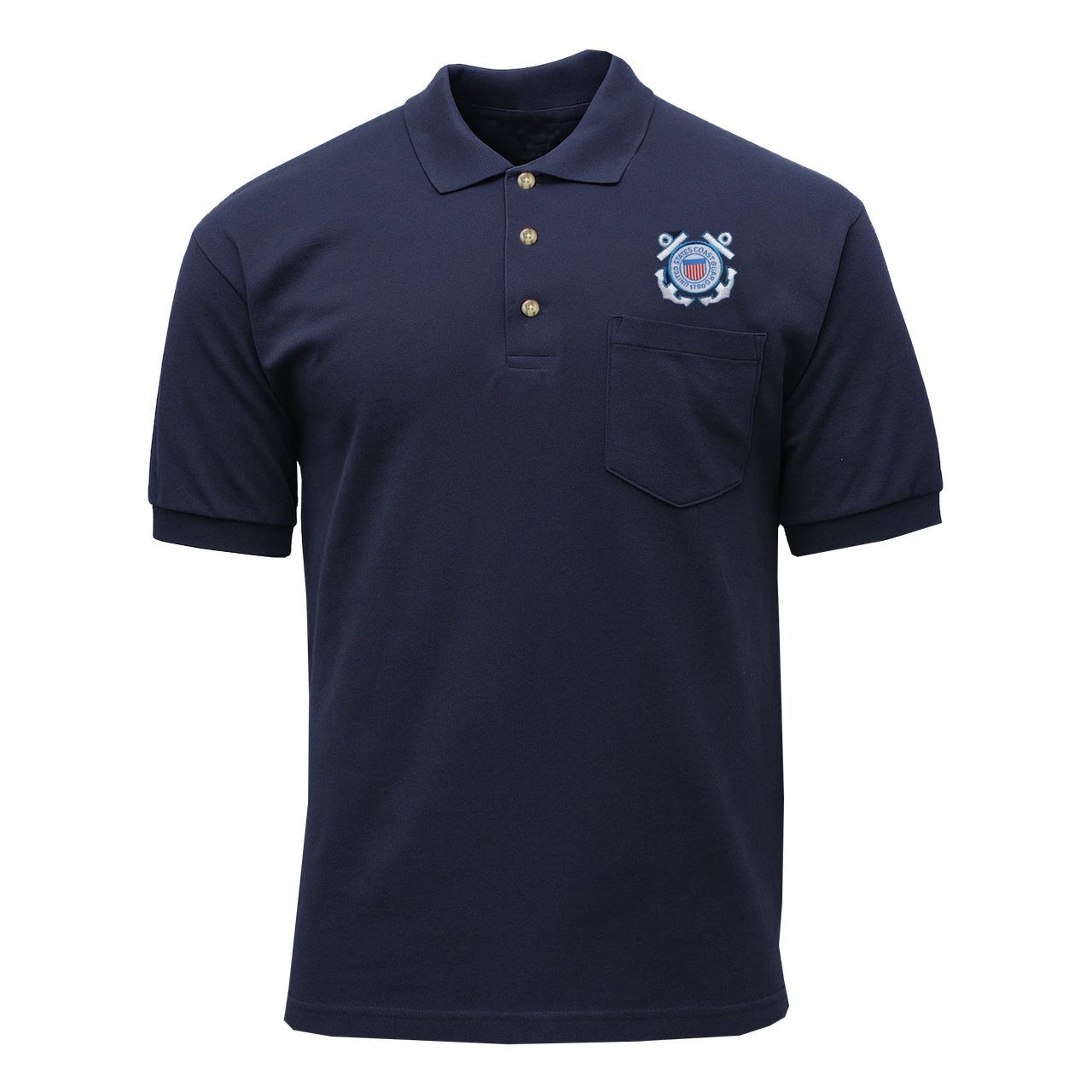 U.S. Coast Guard Blue Pocket Golf Shirt | Official Military Polo 