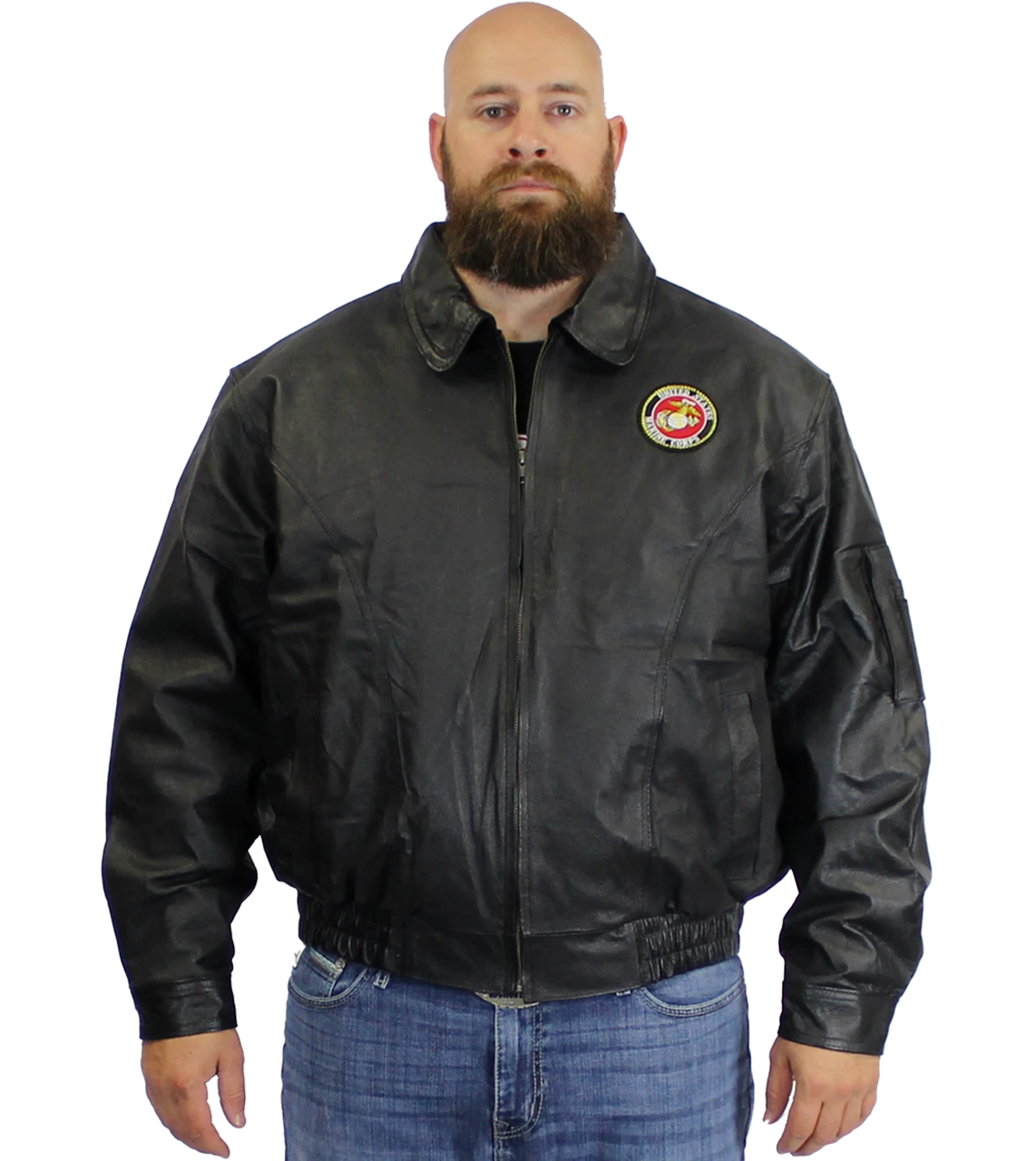 U.S. Marines Leather Jacket | Official Military Outerwear – 3D