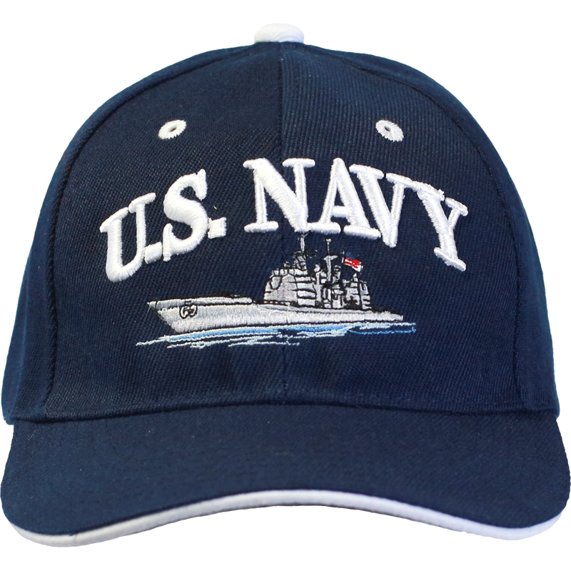 JWM Embroidered US Navy Cap with Ship