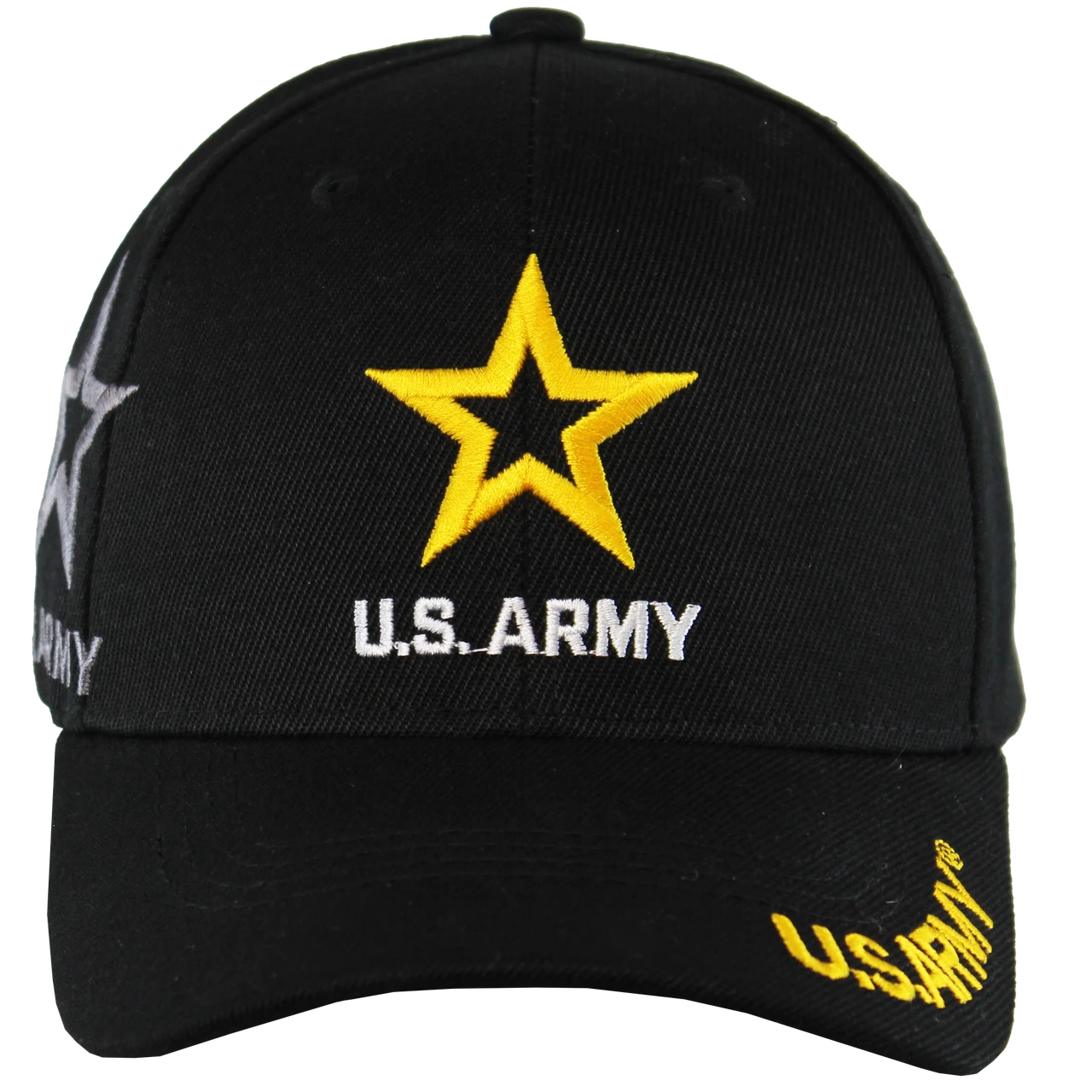 DREAM CONTROL Cadet Military Cap Style Black Embroidery Silver Gold L/XL ililily Vintage Distressed Star Spangle Cotton Army Hat  main image 4