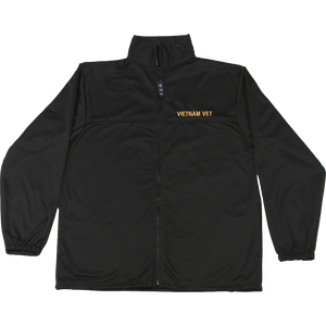 Front view of Made in the USA Vietnam Veteran Soft Shell Jacket showing embroidered Vietnam Veteran emblem.