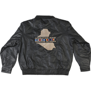 Operation Iraqi Freedom Veteran Leather Jacket Operation Iraqi Freedom Veteran Leather Jacket