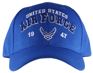Front view of US Air Force Performance Emblem Cap featuring large 3D embroidered USAF emblem.