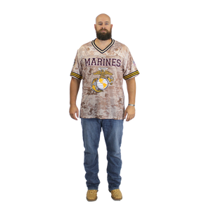 US Marines Digital Camo Embroidered Football Jersey US Marines Digital Camo Embroidered Football Jersey